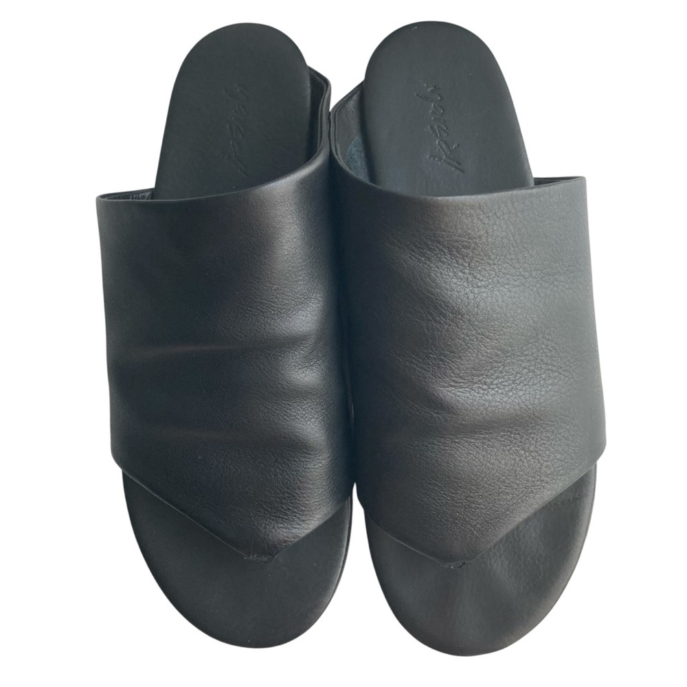 MARSELL | Black Flat Slide ‘Arsella’ Leather Thong Sandals Size 37.5 Italy - Picture 6 of 11